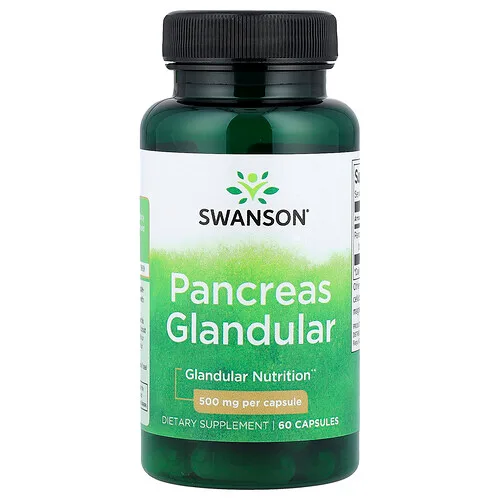 Swanson Vitamins, Páncreas glandular, 500 mg, 60 cápsulas