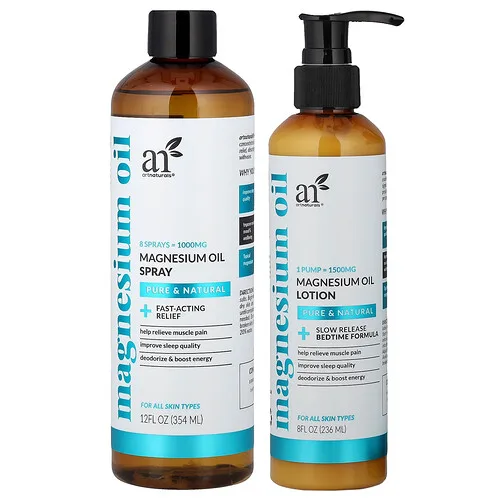 artnaturals, Aceite de magnesio, Loción y spray, Set de 2 piezas