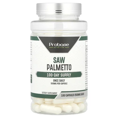 Probase Nutrition, Palma enana americana, 500 mg, 100 cápsulas