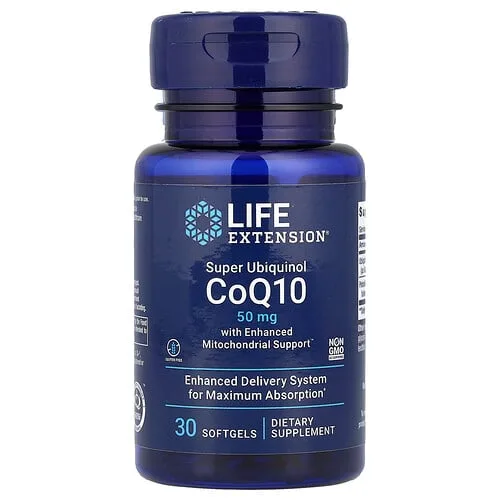 Life Extension, Superubiquinol y CoQ10 con refuerzo mitocondrial mejorado, 30 cápsulas blandas