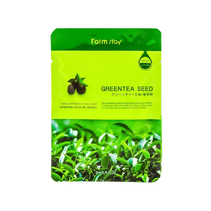 Farm Stay - Visible Difference Mask Sheet - Green Tea Seed - 1pieza