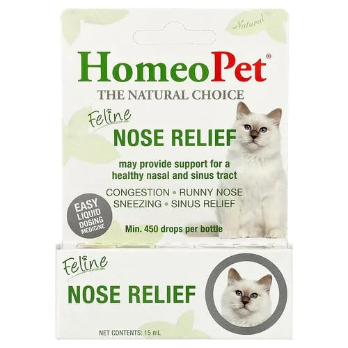 HomeoPet, Alivio nasal para felinos, 15 ml