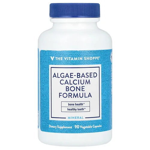 The Vitamin Shoppe, Fórmula de calcio y huesos a base de algas, 90 cápsulas vegetales