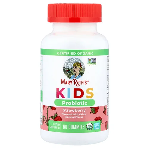 MaryRuth's, Organic Kids Probiotic Gummies, Strawberry, 60 Gummies