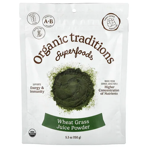 Organic Traditions, Zumo de hierba de trigo en polvo, 150 g (5,3 oz)