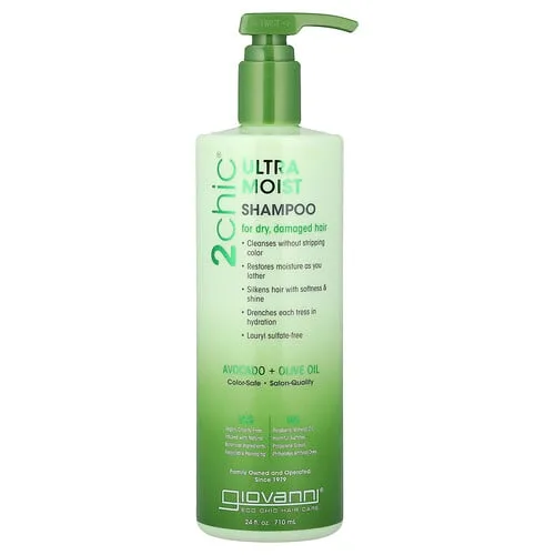Giovanni, 2chic®, Champú ultrahumectante, Para cabello seco y dañado, Aguacate y aceite de oliva, 710 ml (24 oz. líq.)