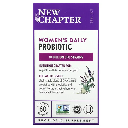 New Chapter, Probiótico diario para mujeres, 60 cápsulas veganas
