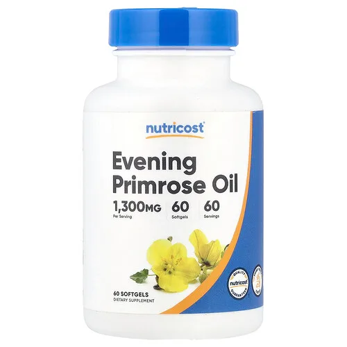 Nutricost, Aceite de onagra, 1300 mg, 60 cápsulas blandas