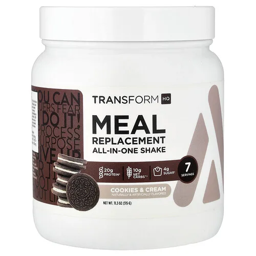 TransformHQ, Everyday, Batido de reemplazo de comidas, Galletas y crema, 315 g (11,1 oz)