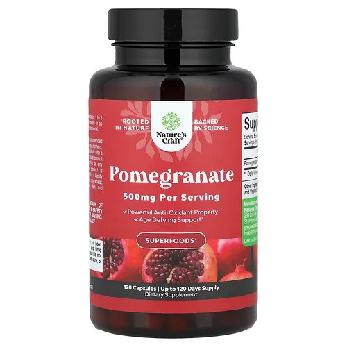 Nature's Craft, Granada, 500 mg, 120 cápsulas
