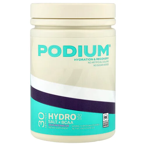 Podium Nutrition, Hydro & Salt 2025 con BCAA, Sandía ácida, 420 g (14,82 oz)