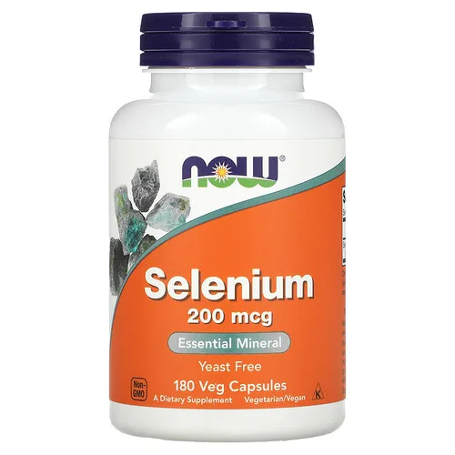 NOW Foods, Selenio, 200 mcg, 180 cápsulas vegetales