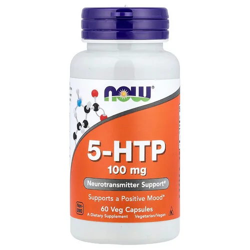 NOW Foods, 5-HTP, 100 mg, 60 cápsulas vegetales
