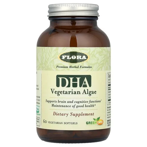 Flora, Algas vegetales con DHA, 60 cápsulas blandas vegetales (250 mg por cápsula blanda)