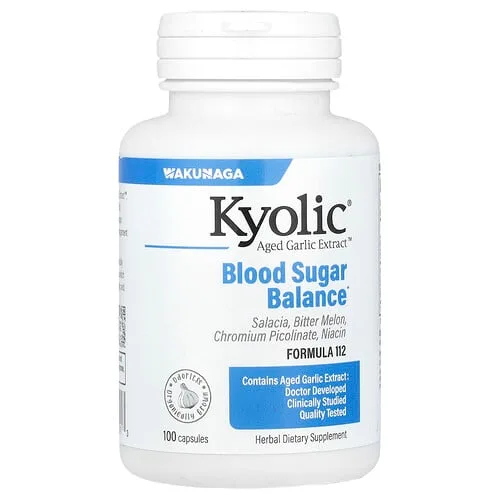 Kyolic, Aged Garlic Extract™, Control del azúcar en la sangre, Fórmula 112, 100 cápsulas