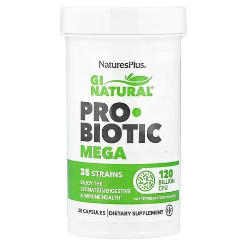 NaturesPlus, Megaprobióticos de GI Natural®, 30 cápsulas