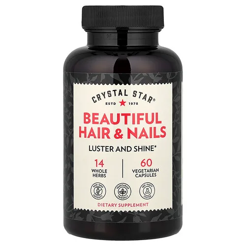 Crystal Star, Cabello y Uñas Hermosos, 60 Cápsulas Veganas