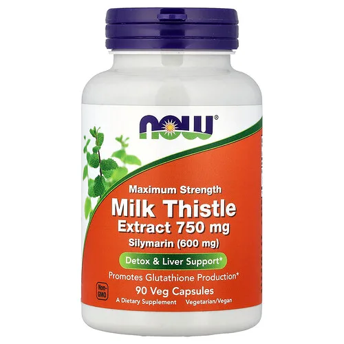 NOW Foods, Extracto de cardo mariano, 750 mg, 90 cápsulas vegetales