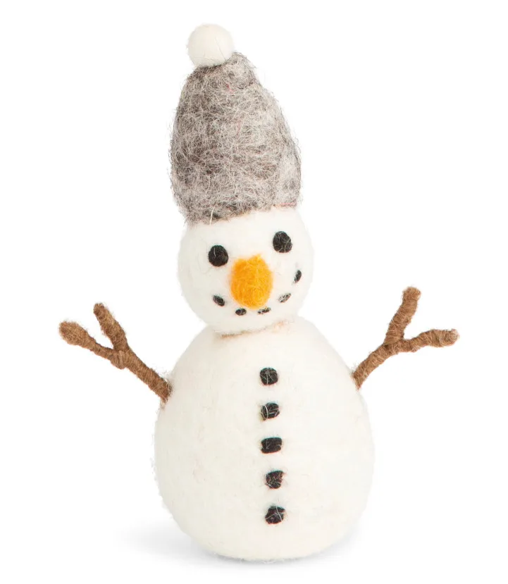 Muñeco de Nieve con Gorro Gris