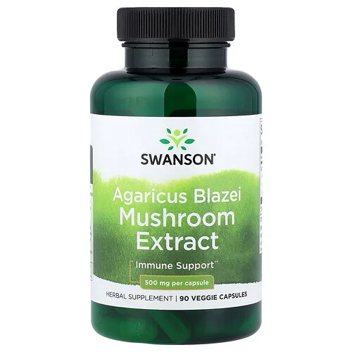 Swanson Vitamins, Extracto de hongo Agaricus blazei, 500 mg, 90 cápsulas vegetales