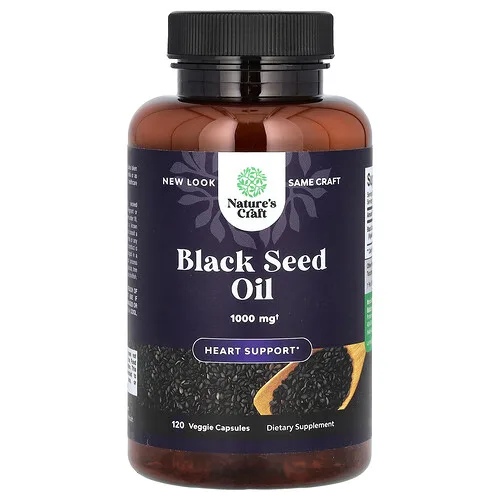 Nature's Craft, Aceite de semilla de comino negro, 120 cápsulas vegetales (500 mg por cápsula)