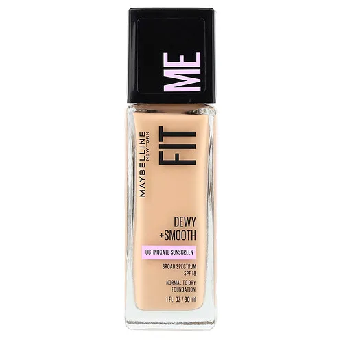 Maybelline, Fit Me, Dewy + Smooth, Base suavizante e hidratante, 120 Classic Ivory (marfil clásico), 30 ml (1 oz. líq.)