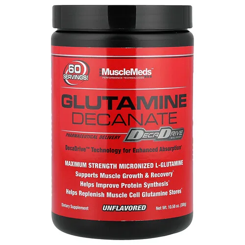 MuscleMeds, Decanato de glutamina, Sin sabor`` 300 g (10,58 oz)