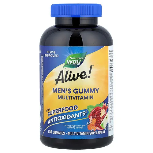 Nature's Way, Alive!®, Gomitas multivitamínicas para hombres, Frutas, 130 gomitas