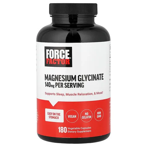 Force Factor, Glicinato de magnesio, 180 cápsulas vegetales (70 mg por cápsula)