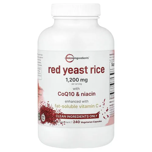 Micro Ingredients, Arroz de levadura roja con CoQ10 y niacina, 240 cápsulas vegetales