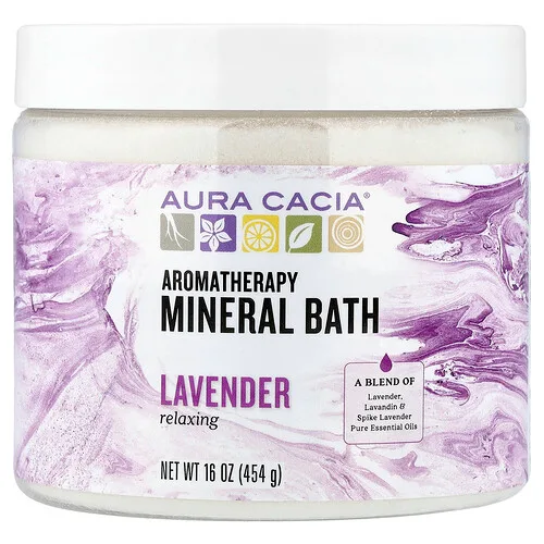 Aura Cacia, Baño mineral para aromaterapia, Lavanda, 454 g (16 oz)