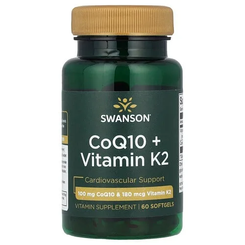 Swanson Vitamins, CoQ10 + Vitamin K2, 60 Softgels