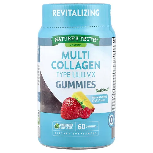 Nature's Truth, Gomitas con múltiples tipos de colágeno, Frutas mixtas naturales, 60 gomitas