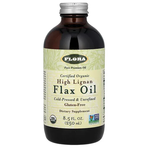 Flora, Aceite de linaza orgánico certificado con alto contenido de lignanos, 250 ml (8,5 oz. líq.)