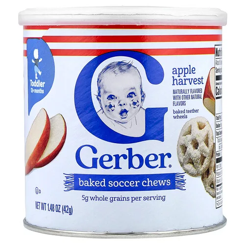 Gerber, Bocadillos masticables horneados, 12 meses en adelante, Cosecha de manzana, 42 g (1,48 oz)