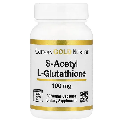 California Gold Nutrition, S-acetil-L-glutatión, 100 mg, 30 cápsulas vegetales