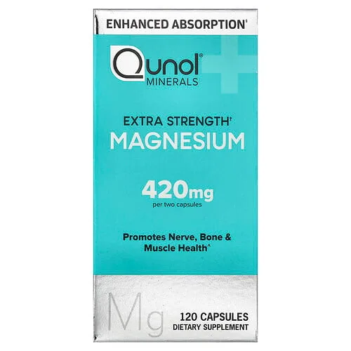 Qunol, Magnesio, 120 cápsulas (210 mg por cápsula)