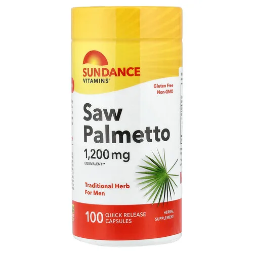Sundance Vitamins, Palma enana americana, 100 mg, 100 cápsulas de liberación rápida (300 mg por cápsula)