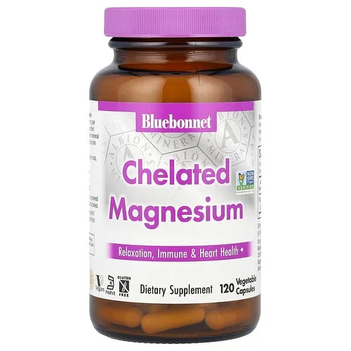 Bluebonnet Nutrition, Magnesio quelado, 120 cápsulas vegetales (100 mg por cápsula)