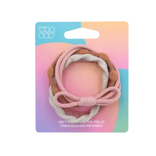 Set 4 Gomas de Pelo Trenzadas