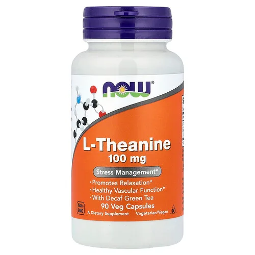 NOW Foods, L-teanina, 90 cápsulas vegetales