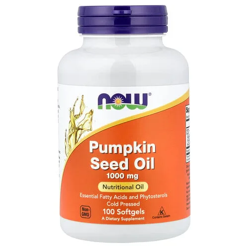 NOW Foods, Aceite de semilla de calabaza, 100 cápsulas blandas (1000 mg por cápsula blanda)