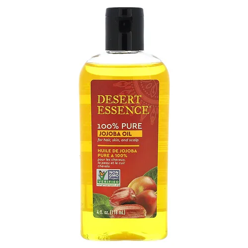 Desert Essence, Aceite de jojoba 100 % puro, Para el cabello, la piel y el cuero cabelludo, 118 ml (4 oz. líq.)