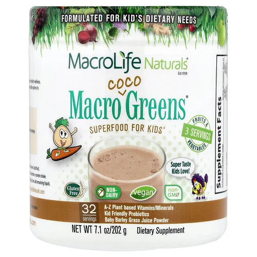 Macrolife Naturals, Macro Coco Greens®, Superalimento para niños, 202 g (7,1 oz)