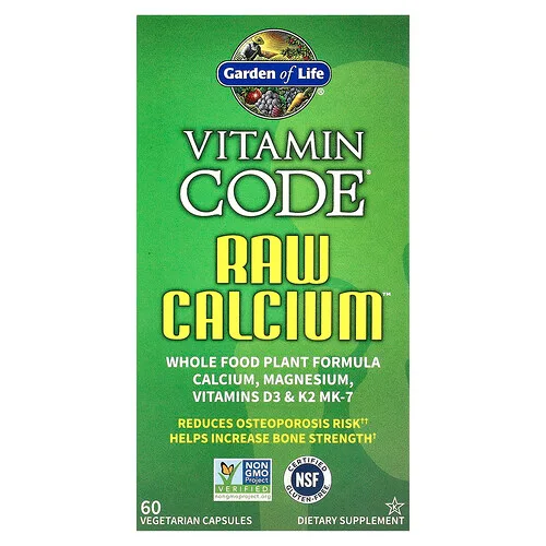 Garden of Life, Vitamin Code®, Calcio RAW Calcium™, 60 cápsulas vegetales
