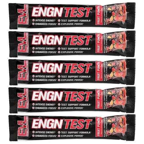 EVLution Nutrition, Prueba ENGN®, Ponche de frutas, 5 sobres, 9,5 g (0,34 oz) cada uno