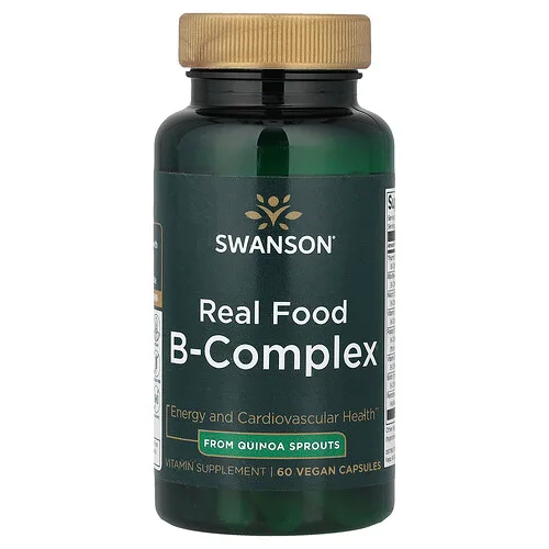 Swanson Vitamins, Complejo de vitaminas B de alimentos reales, 60 cápsulas veganas