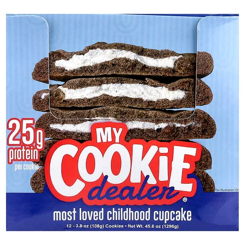 My Cookie Dealer Protein, Galleta proteica, Cupcake de la infancia más querido, 12 galletas, 108 g (3,8 oz) cada una