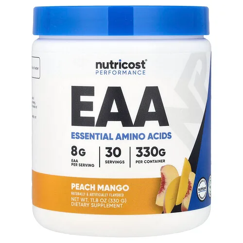 Nutricost, Performance, EAA en polvo, Melocotón y mango, 330 g (11,8 oz)