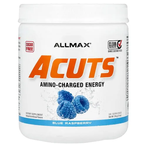 ALLMAX, ACUTS, Bebida energética cargada de aminoácidos, Frambuesa azul, 210 g (7,4 oz)
